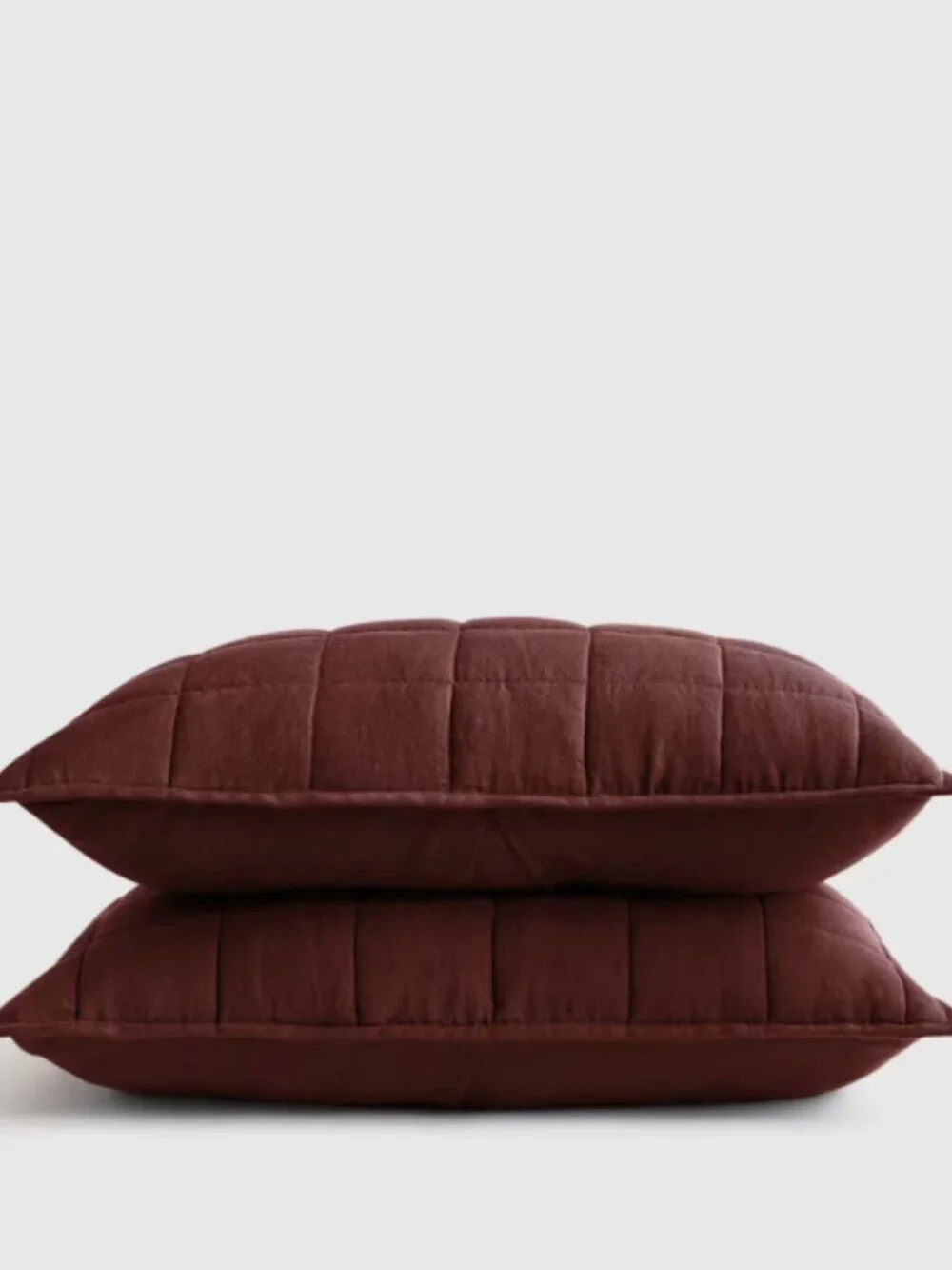 ❤️ Quince European Linen Box Quilted King Sham Set | Burgundy | NWOT